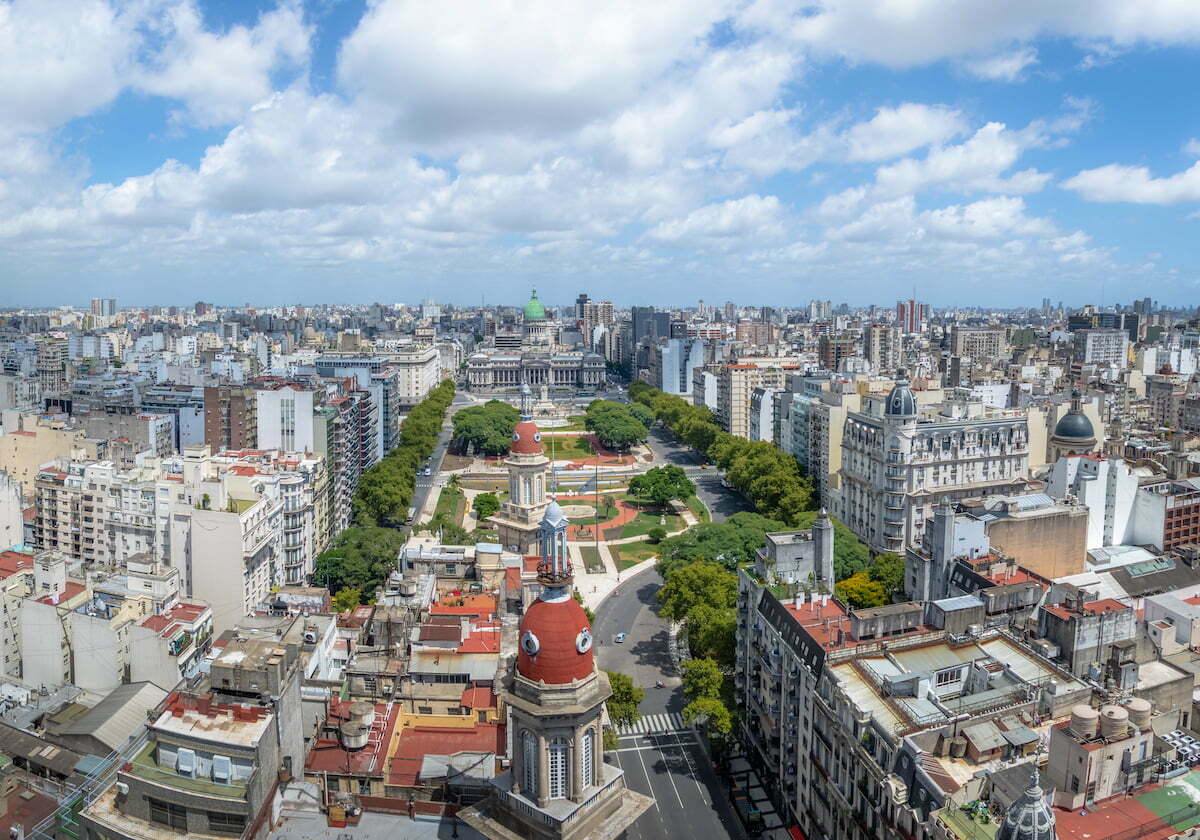 Latin America City Guides and The Caribbean City Guides views of Buenos Aires from an aerial perspective. South America, Central America and The Caribbean City Guides 