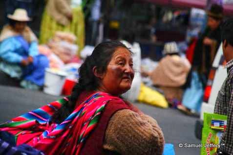Local Bolivian lady in La Paz, Bolivia