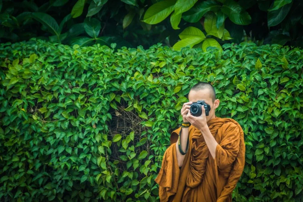 Say Cheese! This is quite a common sight in Chiang Mai, Thailand, nowadays. Buddhist monks carry and buy electronic devices following the same trends as all of us.