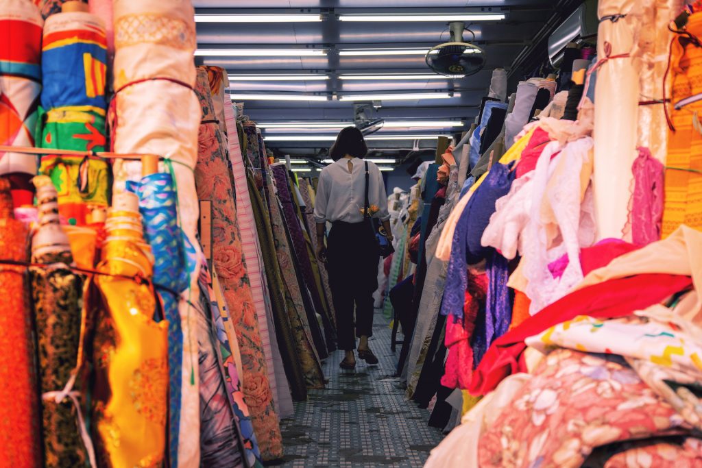 Shopping for fabric in Sham Shui Po