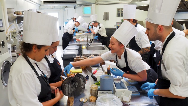A behind- the-scenes look of the kitchen staff hard at work at Celler de Can Roca in Girona