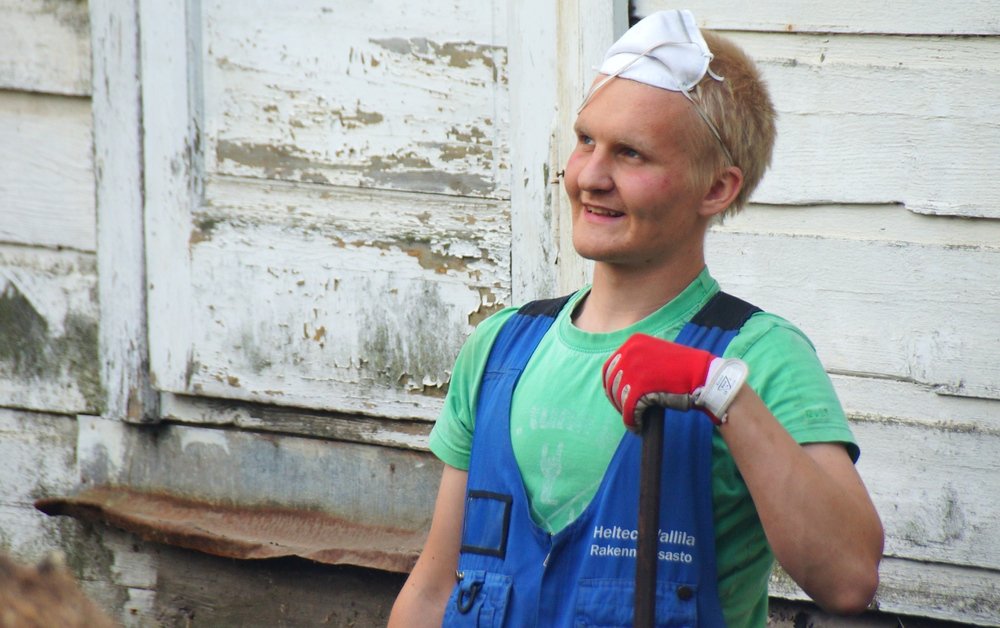 A candid portrait of a Finnish man smiling