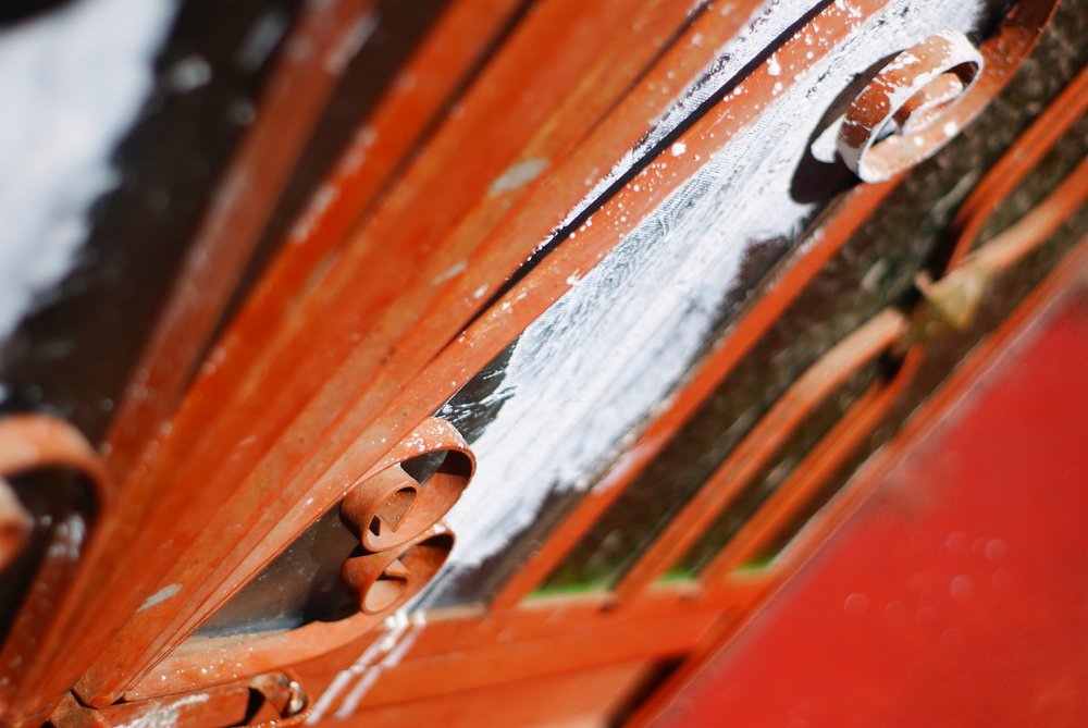 A close-up shot of a aged door with a lot of character from Lake Titicaca, Peru 