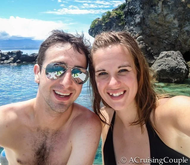 A Cruising Couple Dan and Casey flashing nice smiles while traveling 