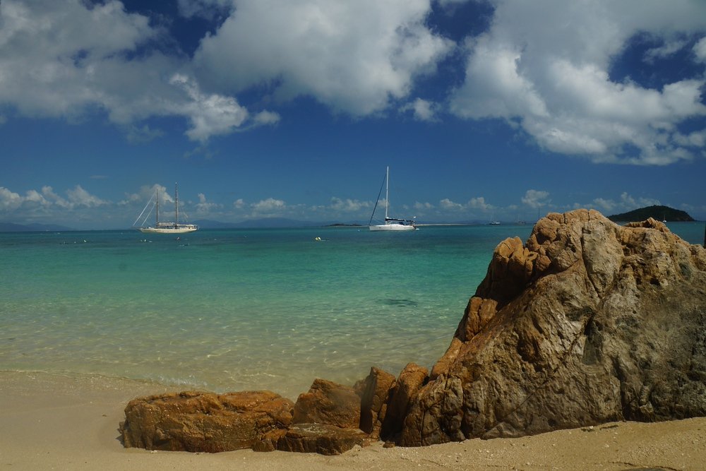 A found a nice shady spot to sit down when I snapped this photo from the beach