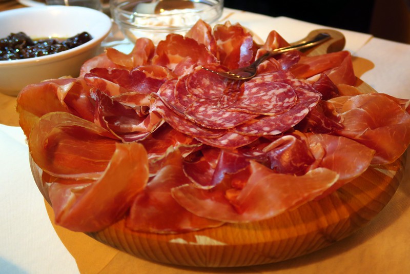 A glorious plate of Italian deli meat in Emilia-Romagna, Italy