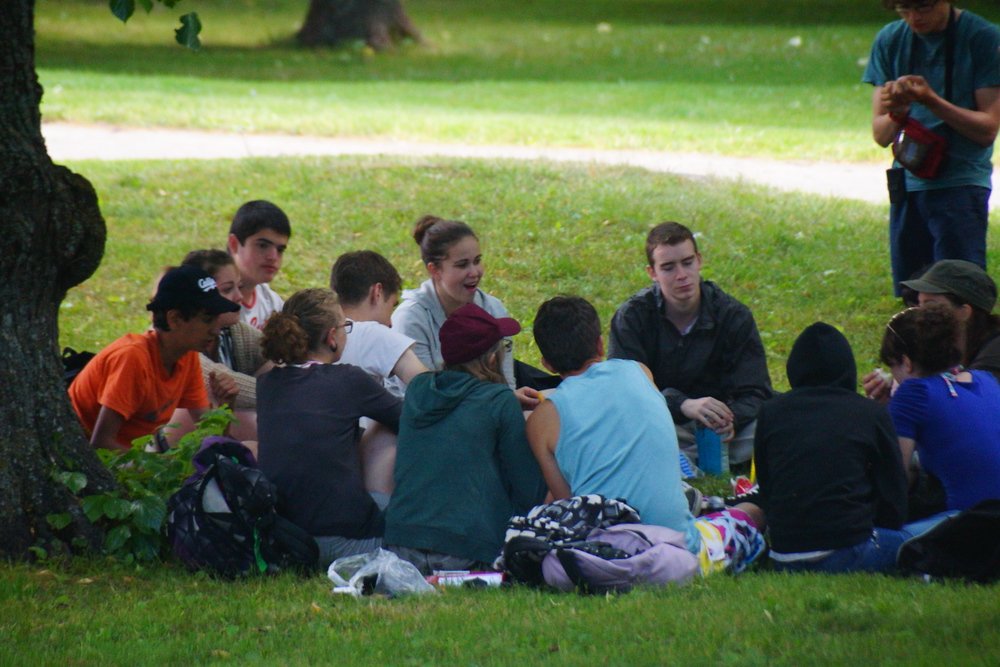 A group picnic on Suomenlinna, Finland