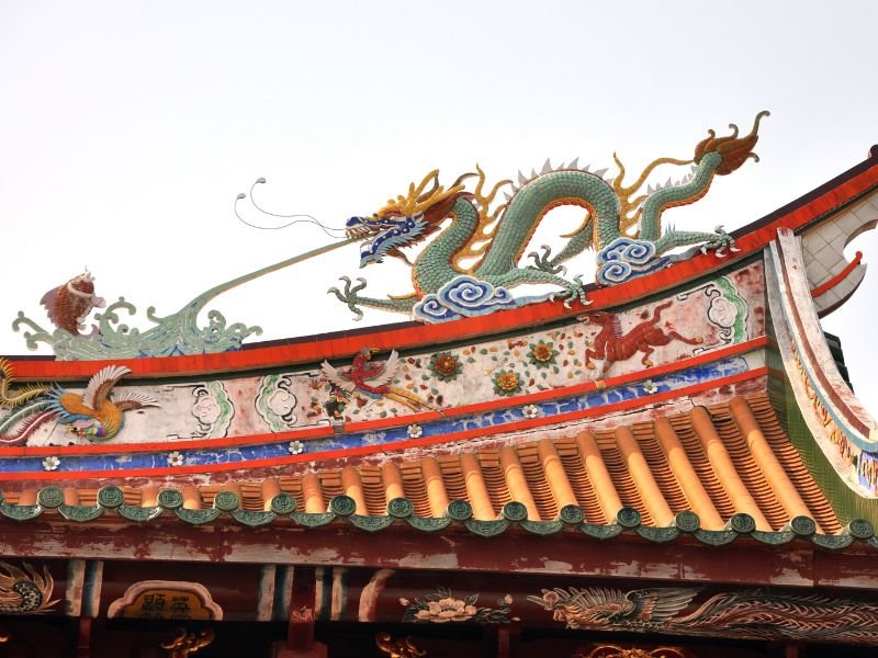 A Ma Temple rooftop features in Macau 