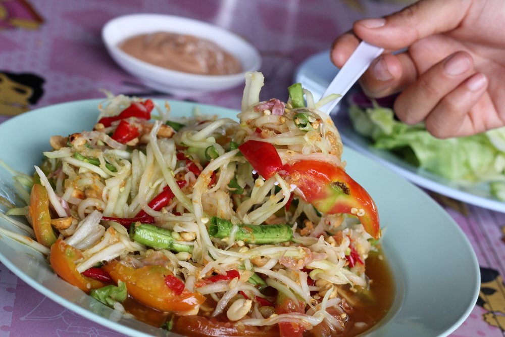 A photo of Som tam thai as a delicious Thai cuisine worth trying