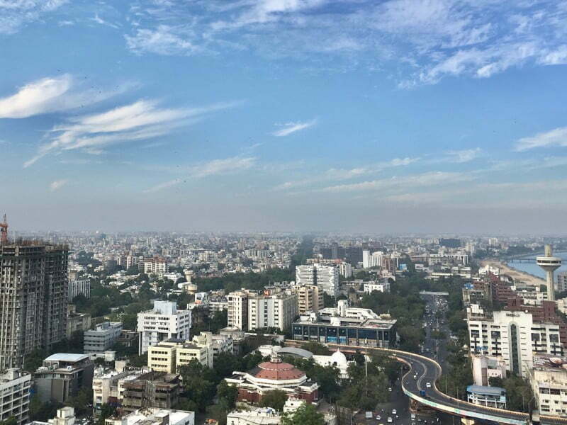 Ahmedabad city views from a high vantage point in India 