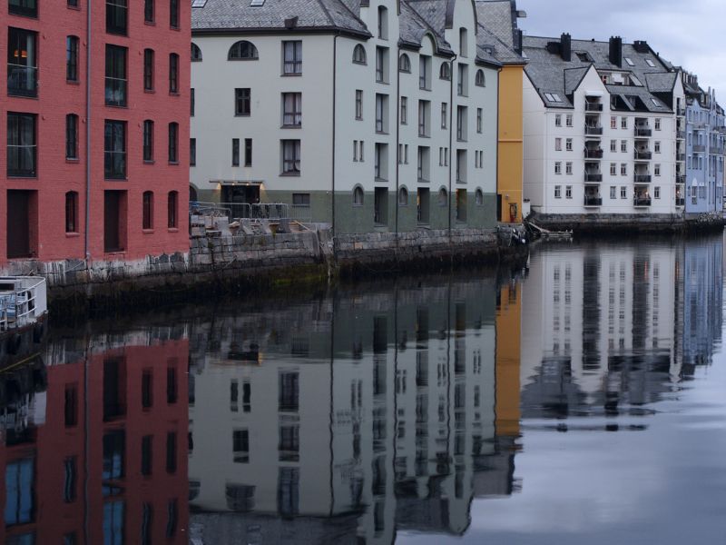 Alesund water reflection in the water 