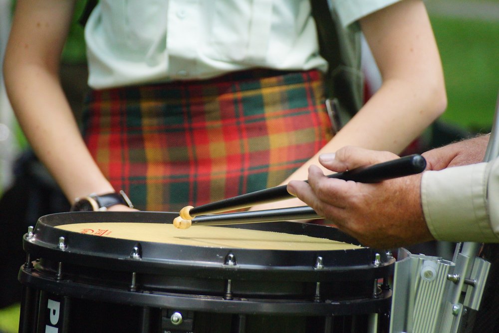 An impressive drumming performance at the Highland Games in Fredericton, New Brunswick, Canada 