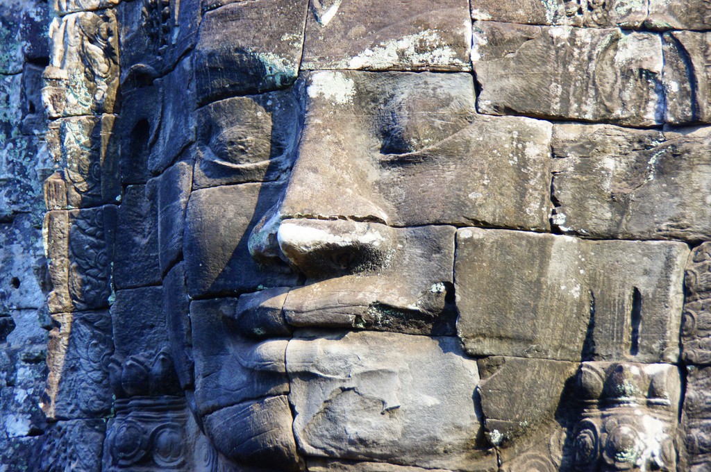 Another shot of the faces of Bayon with shadows and highlights.