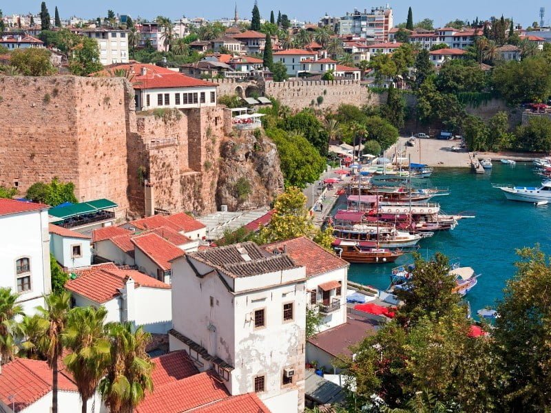 Antalya rooftop views overlooking the city in Turkey 