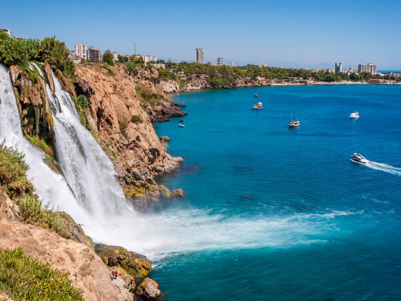 Antalya waterfalls boat views 