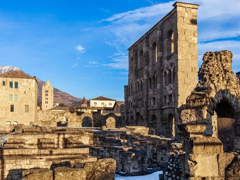 Aosta Travel Guide: Things to do in Aosta, Italy for visitors including seeing the cities ancient architecture 