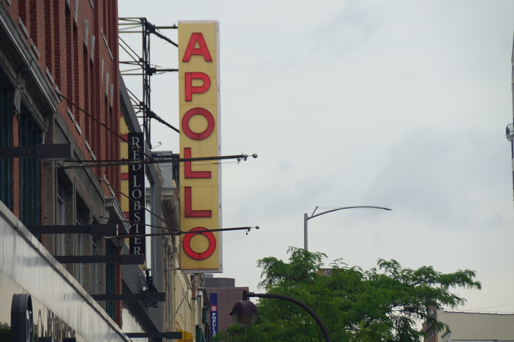 Apollo Theater signboard located in Harlem, Manhattan, New York City, USA