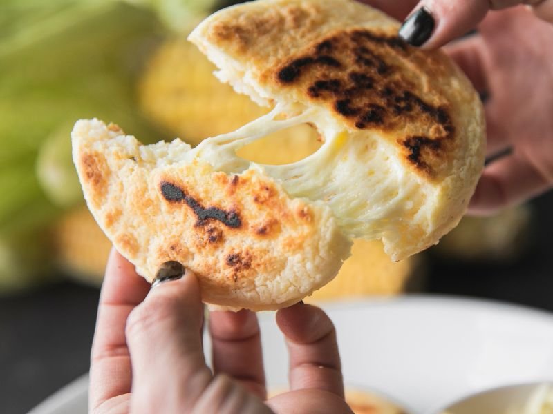 Arepas are a must try food in Medellin, Colombia