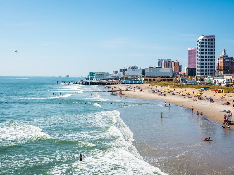 Atlantic City beaches view of the shoreline in New Jersey, USA 