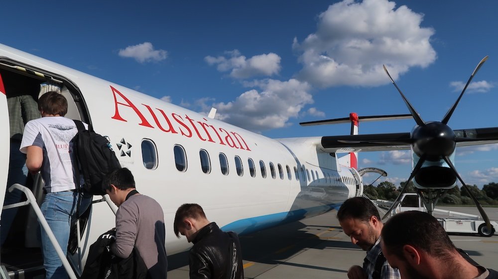 Austrian airlines flight as a transportation option 