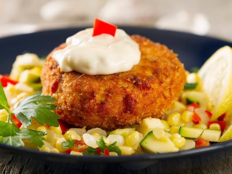 Crab cakes are a must try dish when visiting Baltimore, Maryland, USA