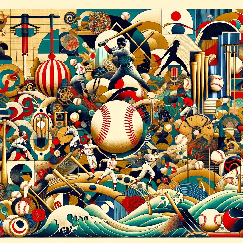 Baseball in Japanese Culture - digital art 