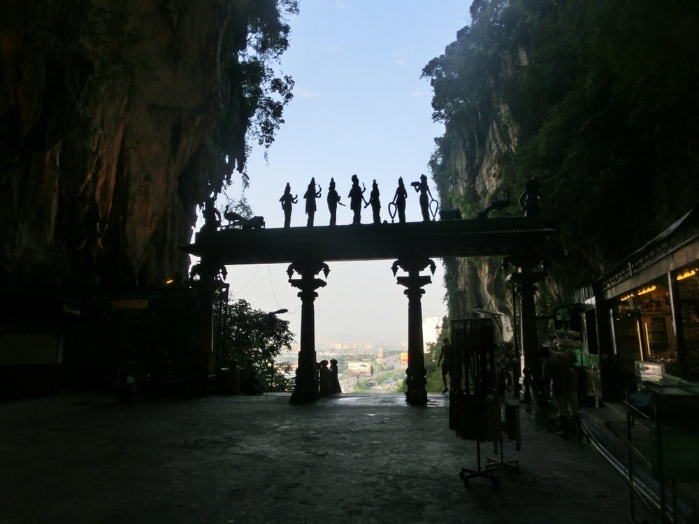 Batu Caves distinct architecture silhouette views 