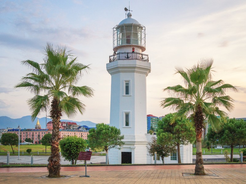 Batumi promenade lighthouse in Georgia 