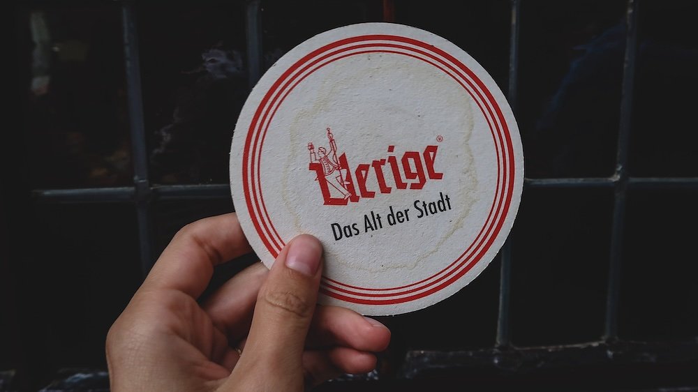 Beer coaster in Dusseldorf, Germany 