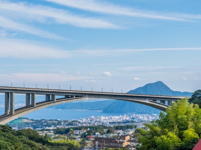 Beppu bridge in Japan 