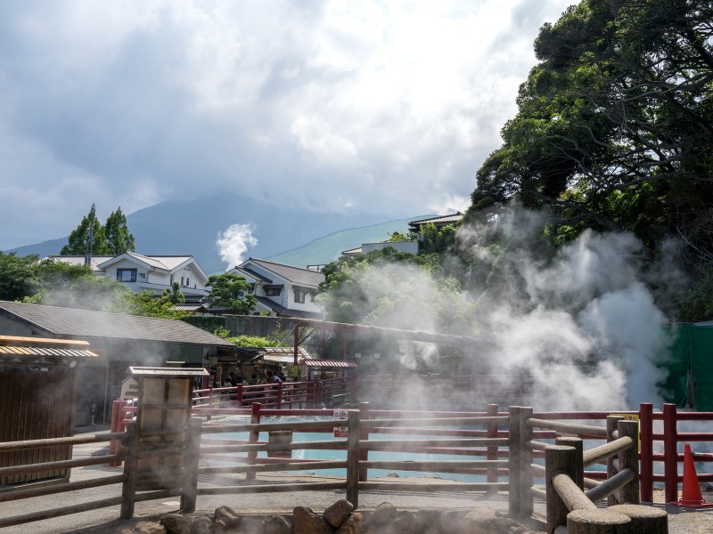 Beppu steam rising in Japan 