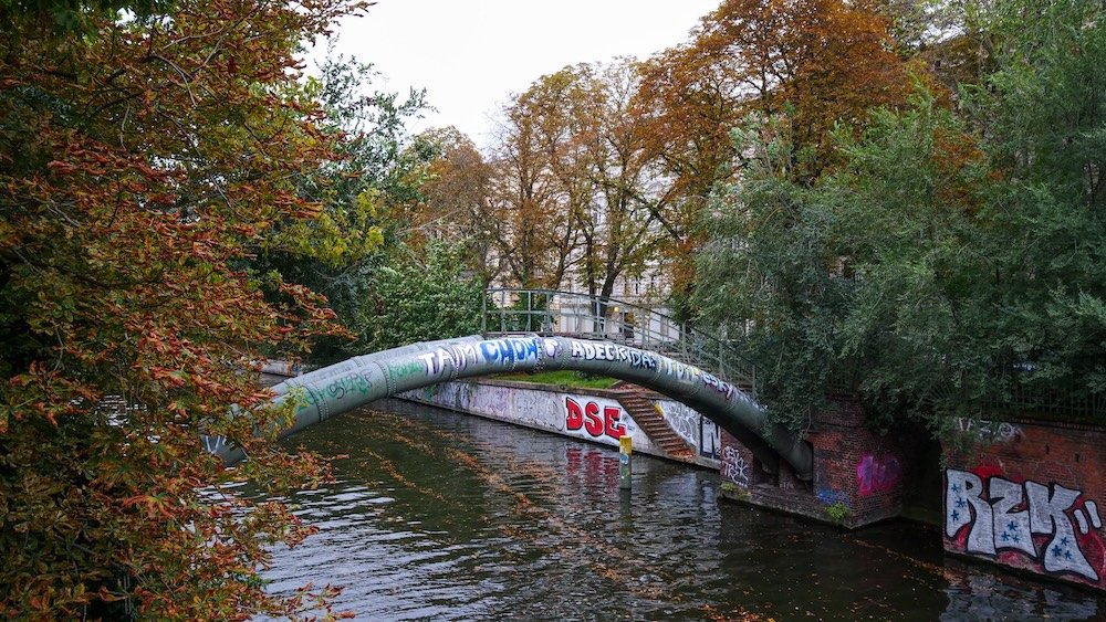 Berlin pedestrian bridge nature escape in Germany 