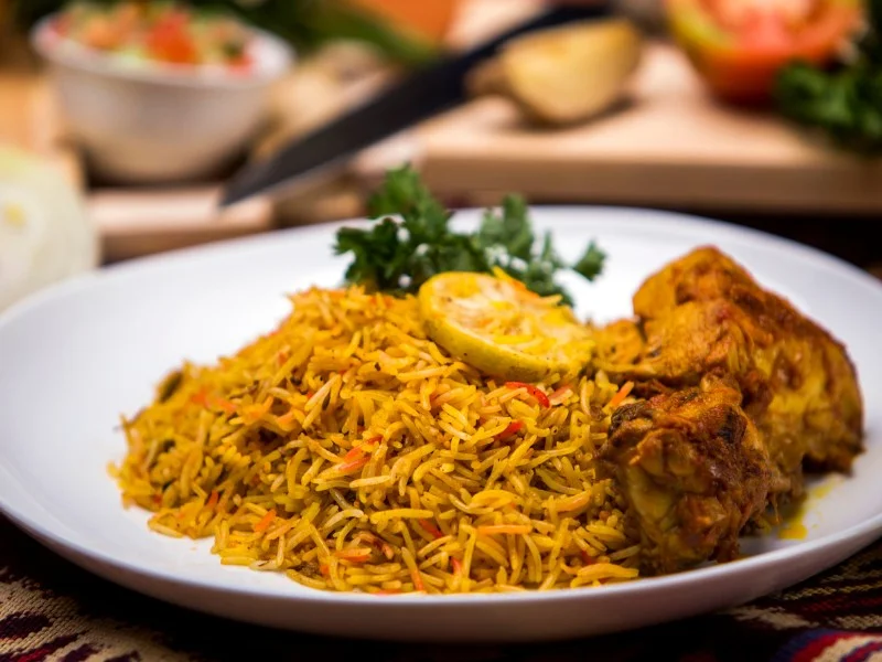 Biryani on a plate as a delectable dish worth trying 