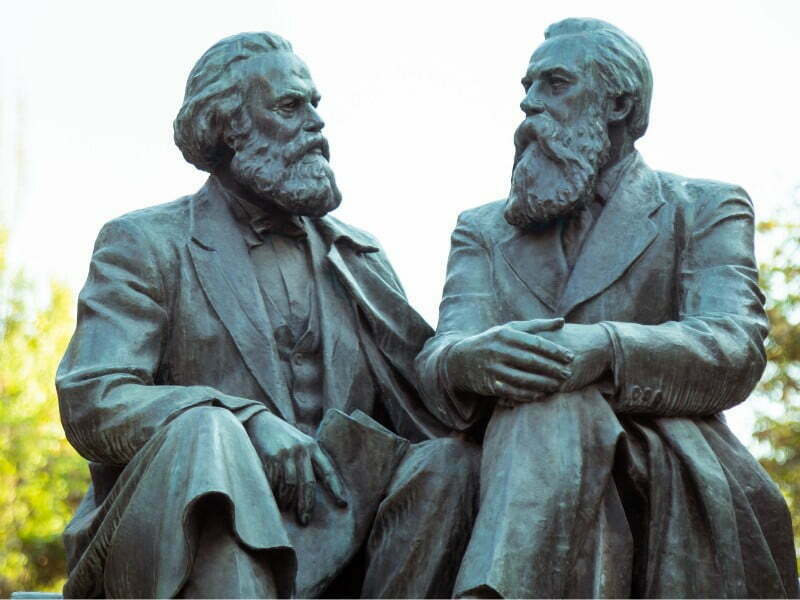 Marx and Engels statues in Bishkek, Kyrgyzstan 