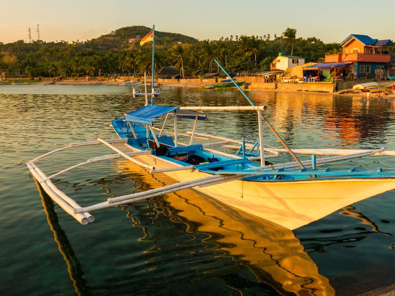 Boat docked in Batangas in the Philippines 