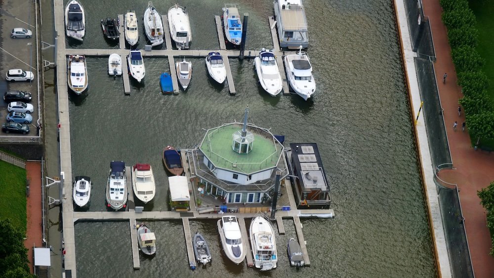 Boats docked in Dusseldorf, Germany 