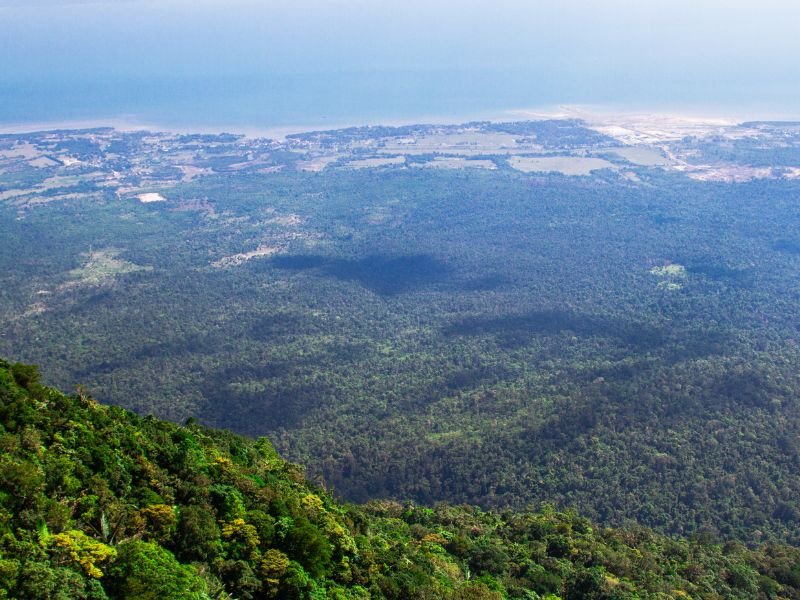 Bokor National Park lush views from a high vantage point in Kampot, Cambodia