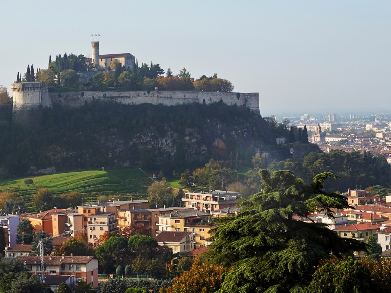 Brescia Castle on the hill in Italy 