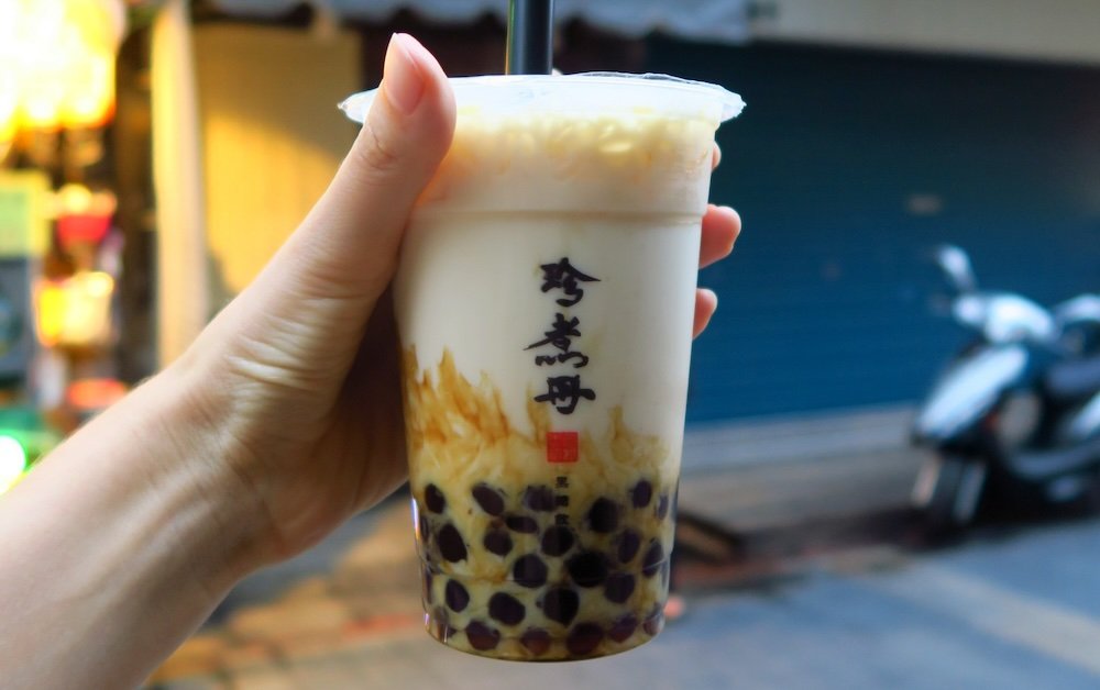 Bubble Tea Street Food Snack In Taipei, Taiwan 