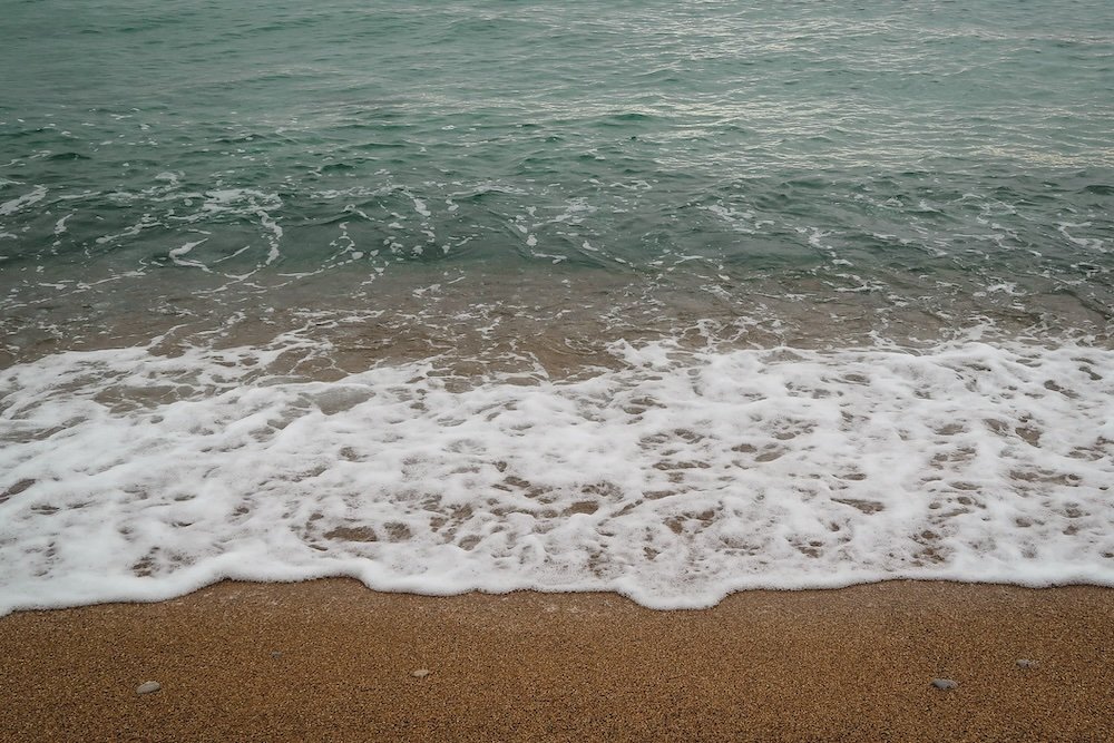 Budva beach view macro shot 