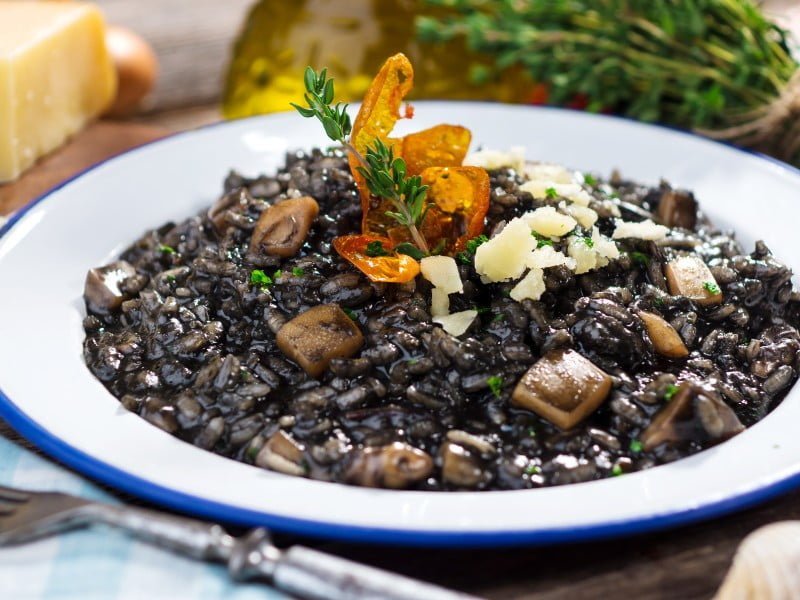 Budva black risotto is a must try dish in Montenegro 