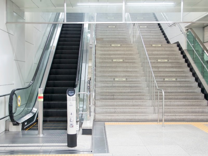 Bundang Metro stairway and escalator in Korea 