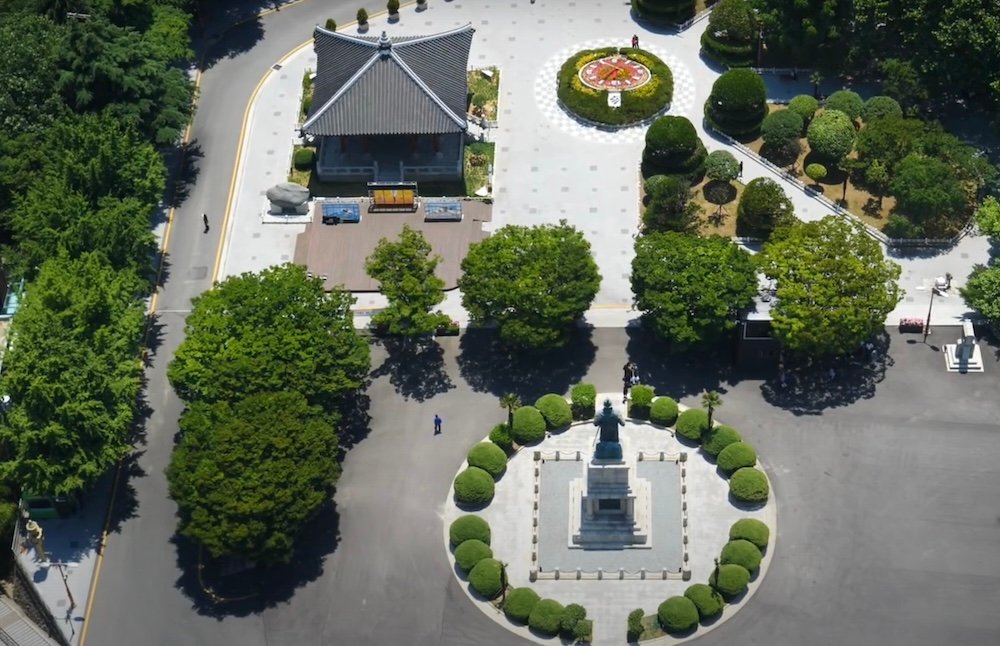 Busan Tower Yongdusan Park views from overhead 