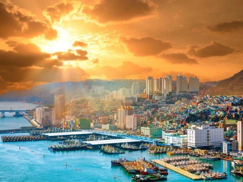 Busan Travel Guide: Things to do in Busan, South Korea with spectacular views of the city and golden sunshine 