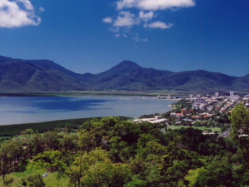 Cairns city views from a distant vantage point showcasing the scenic beauty of Australia 