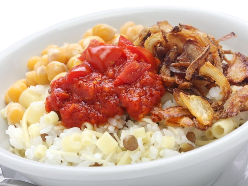 Kushari is a must try Egyptian dish for visitors to Cairo, Egypt 