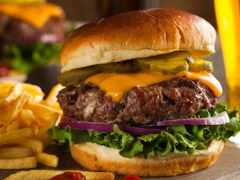 Bison burger is a must try dish for visitors to Calgary, Alberta, Canada 