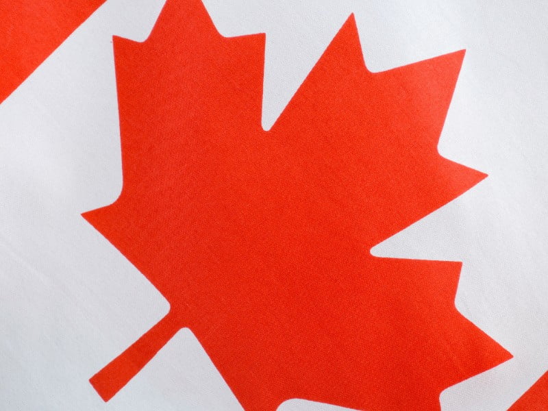 Canada Flag Close-Up Shot 