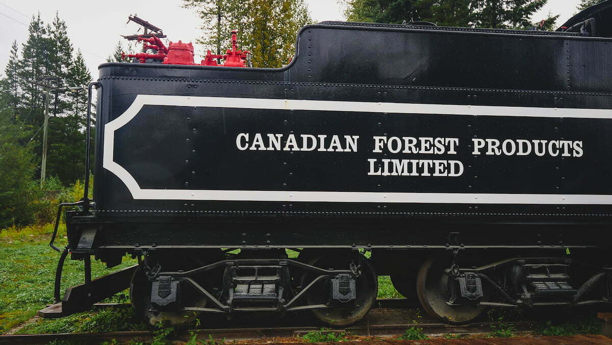 Woss Canadian Forest Products Limited Train located on Vancouver Island, British Columbia, Canada 