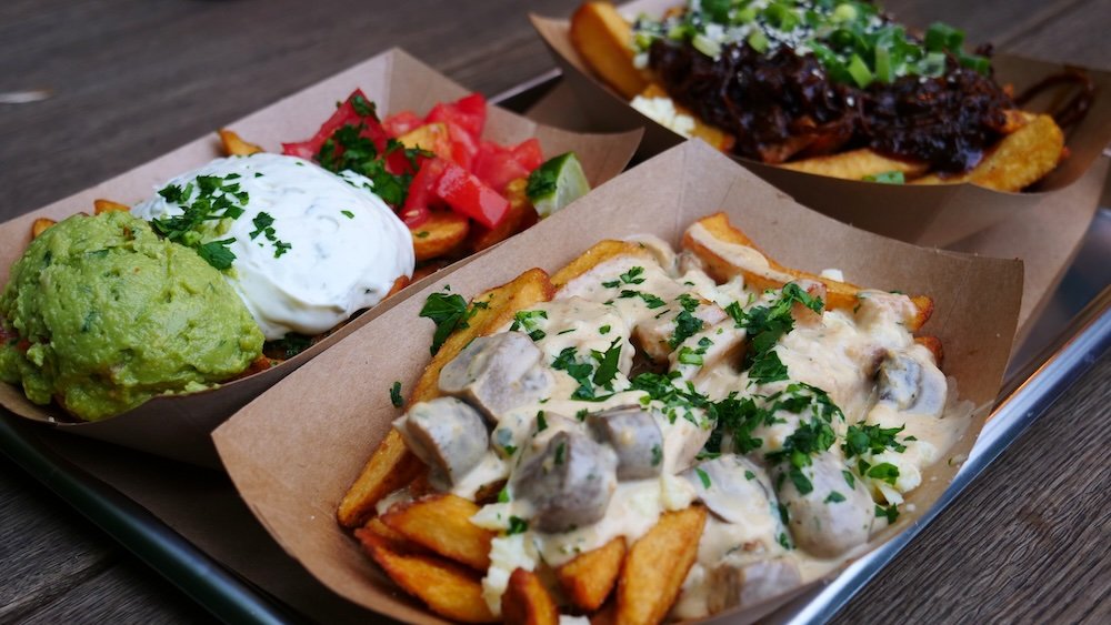 Canadian style poutine meal in Dusseldorf, Germany 